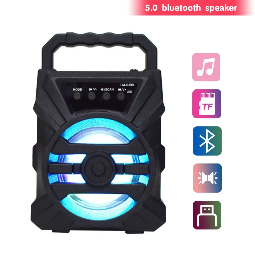 500mAh Bluetooth speaker Sound box high power bluetooth speakers TF Udisk karaoke handheld sound subwoofers for dancing